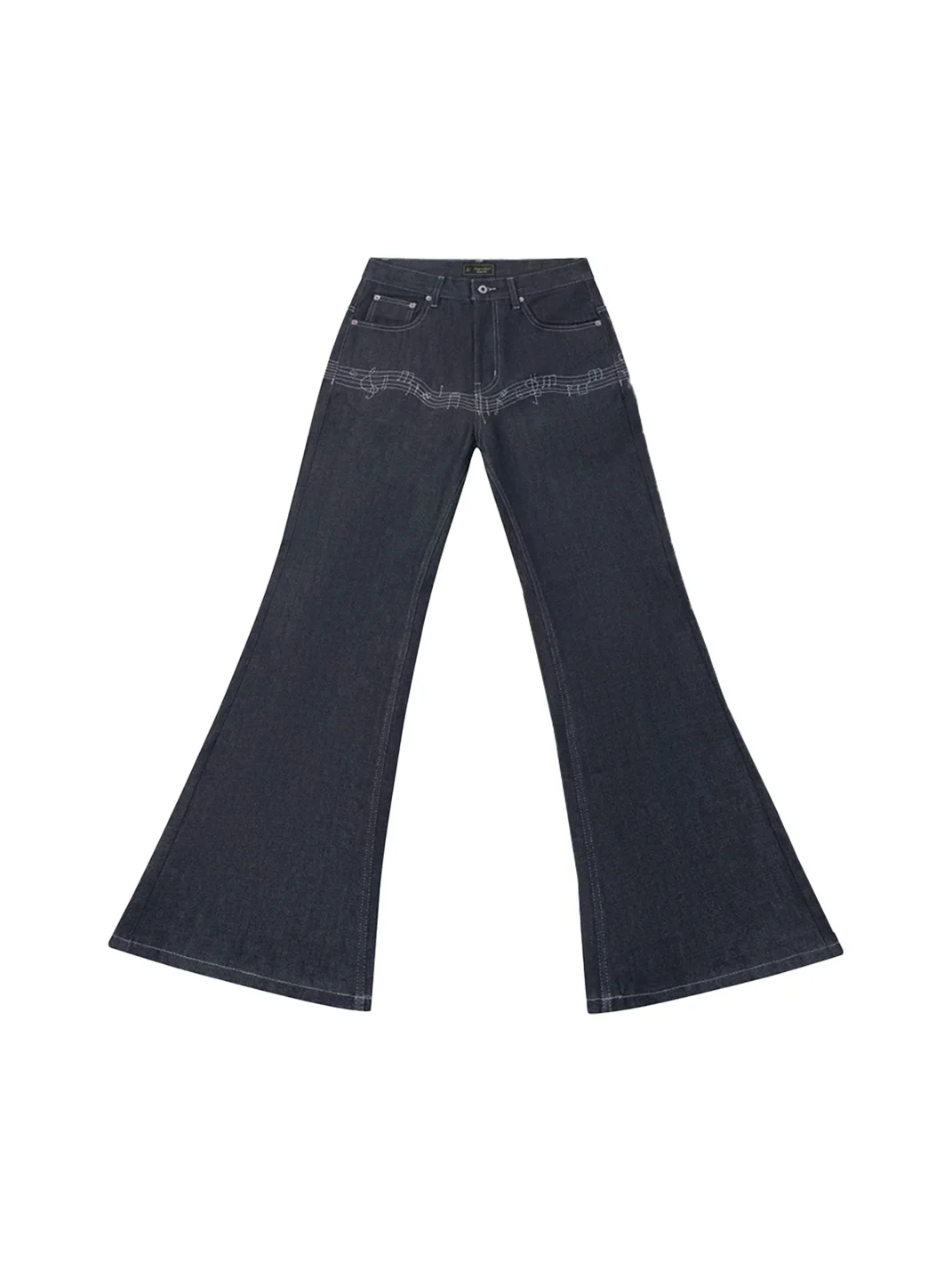 VOWPROGRESS | Embroidered Note Flare Jeans