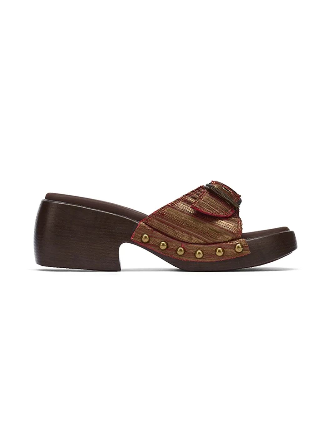 Arcadiagyal | Woven Leather Platform Clog Slides