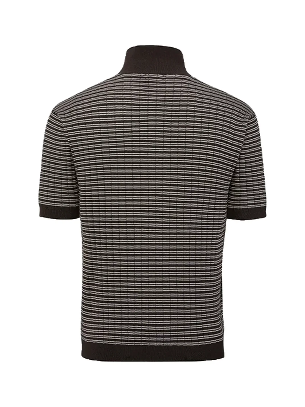 OPENFLY | Textured Striped Short Sleeve Polo Shirt