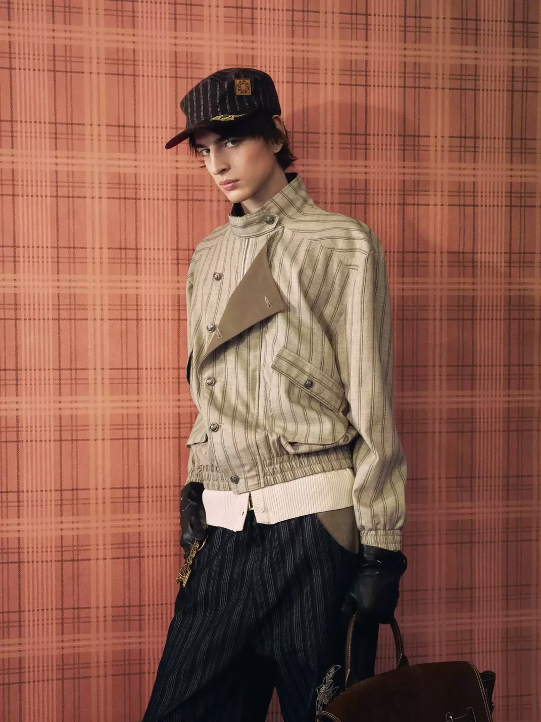 OPENFLY | Vintage Vertical Stripe Drop Shoulder Jacket