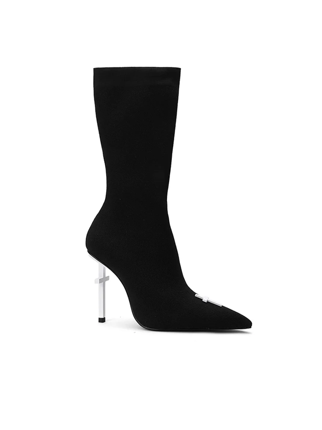 Colorful Bridge | Crucifix Knit Stiletto Ankle Boots