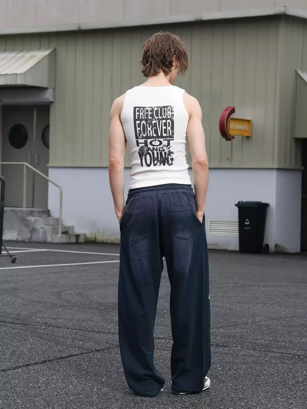 SAXGENWON | Washed Graphic Baggy Wide-Leg Sweatpants