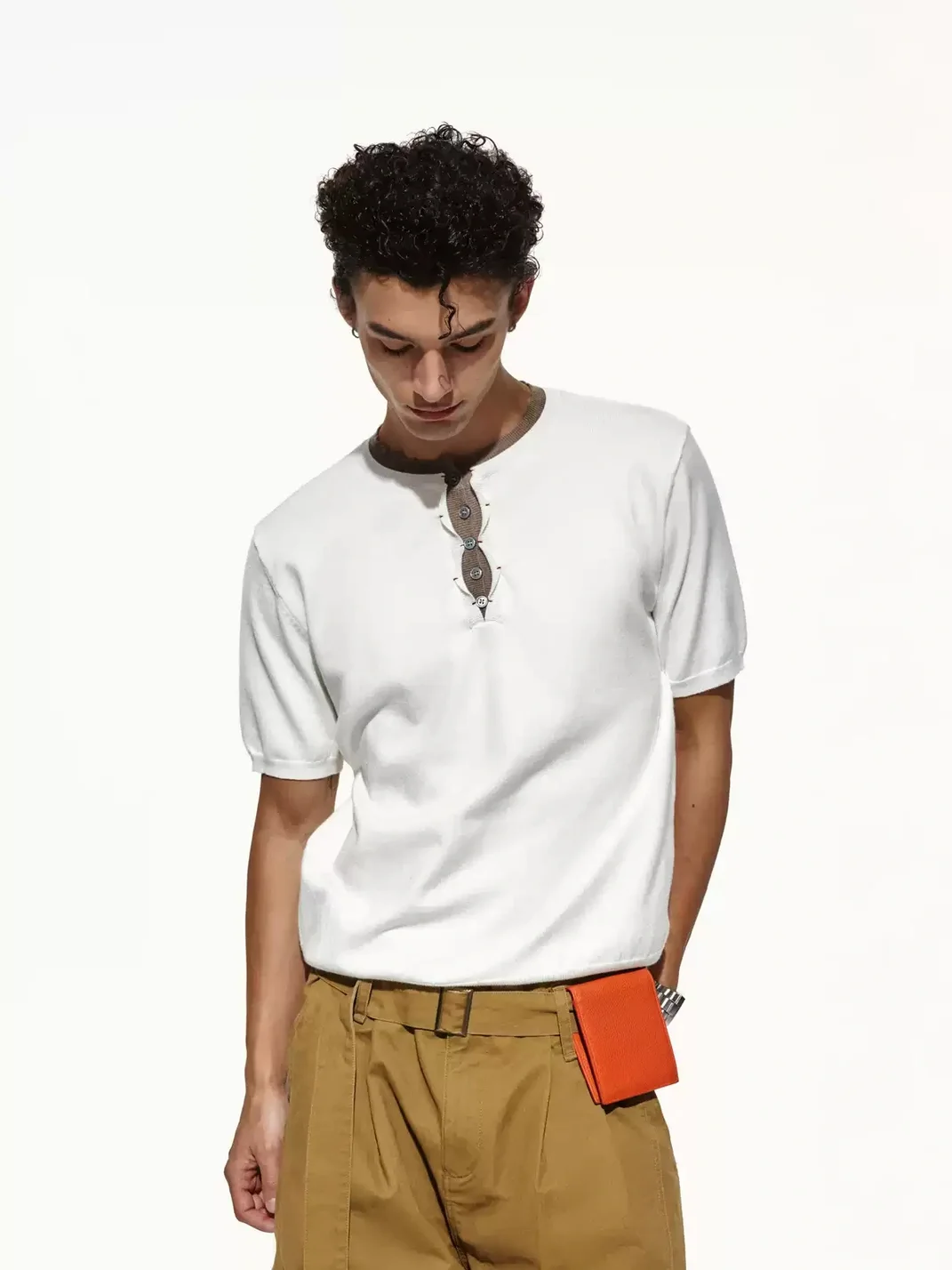 OPENFLY | Short-Sleeve Knit Henley Polo Shirt