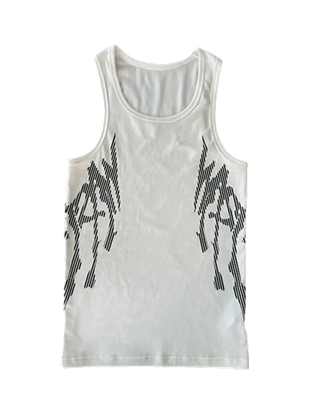 WASTED | Slim Ribbed Graffiti Print Tank Top