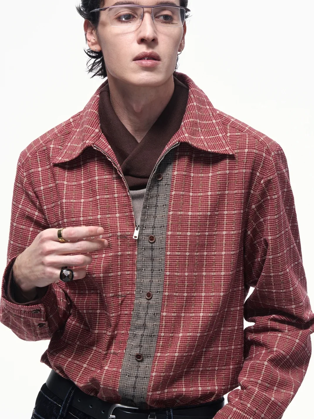 OPENFLY | Vintage Plaid Cropped Zip Button Shirt