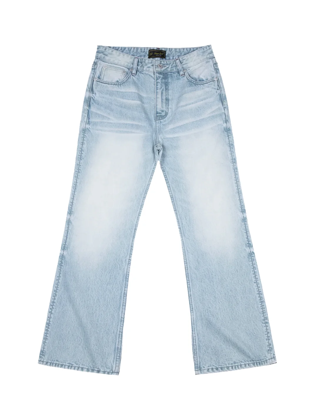 VOWPROGRESS | Washed Whiskered Loose Micro-Flare Jeans