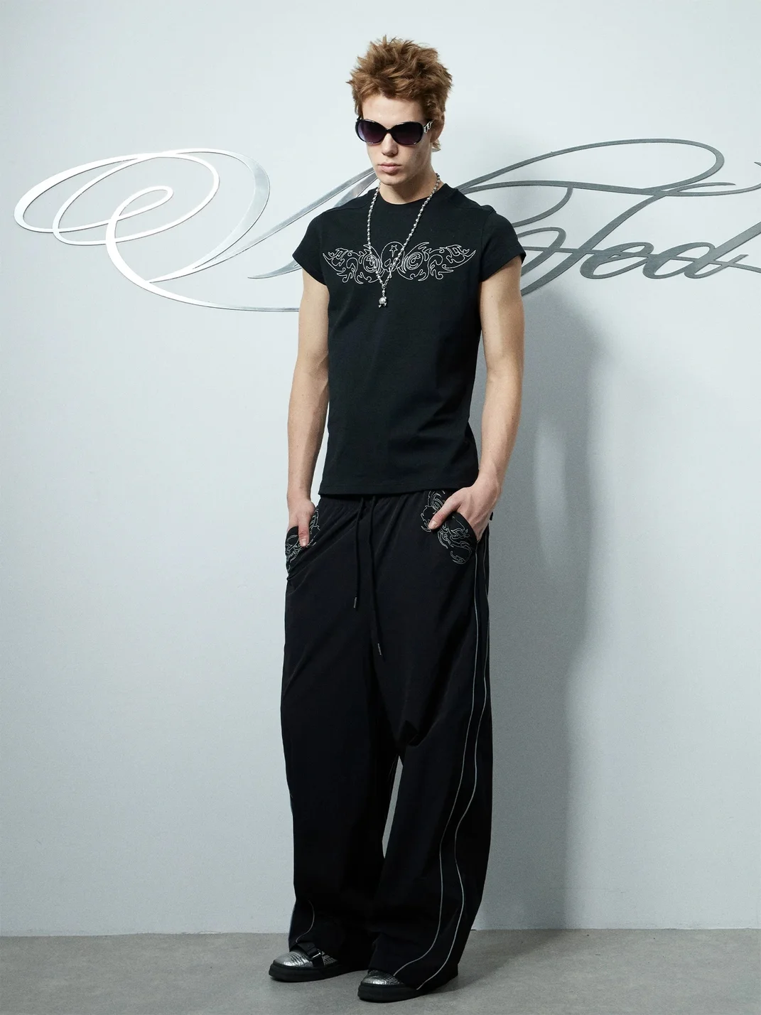 WASTED | Tribal Skull Embroidered Cap Sleeve T-Shirt
