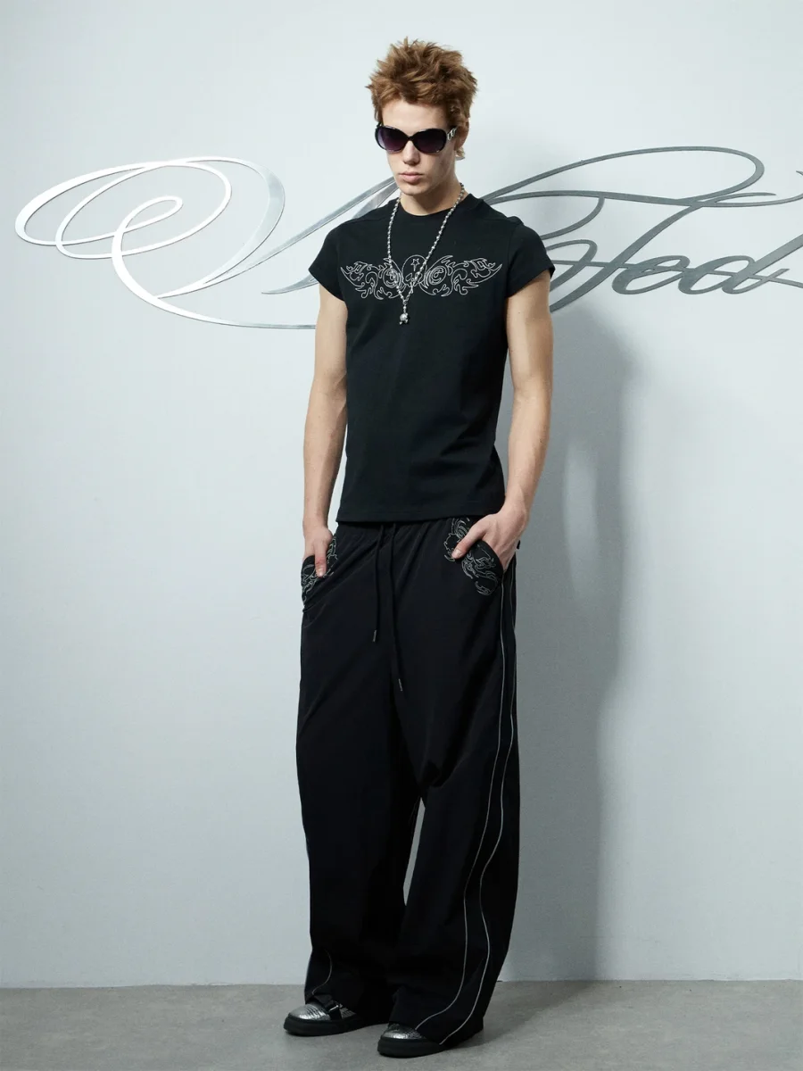 WASTED | Tribal Skull Embroidered Cap Sleeve T-Shirt - 4