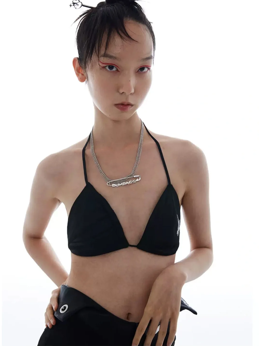 SchwarzGold | Safety Pin Spiral Chain Necklace