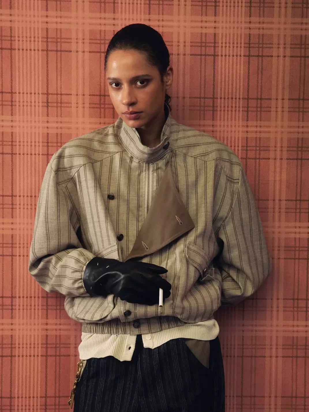 OPENFLY | Vintage Vertical Stripe Drop Shoulder Jacket
