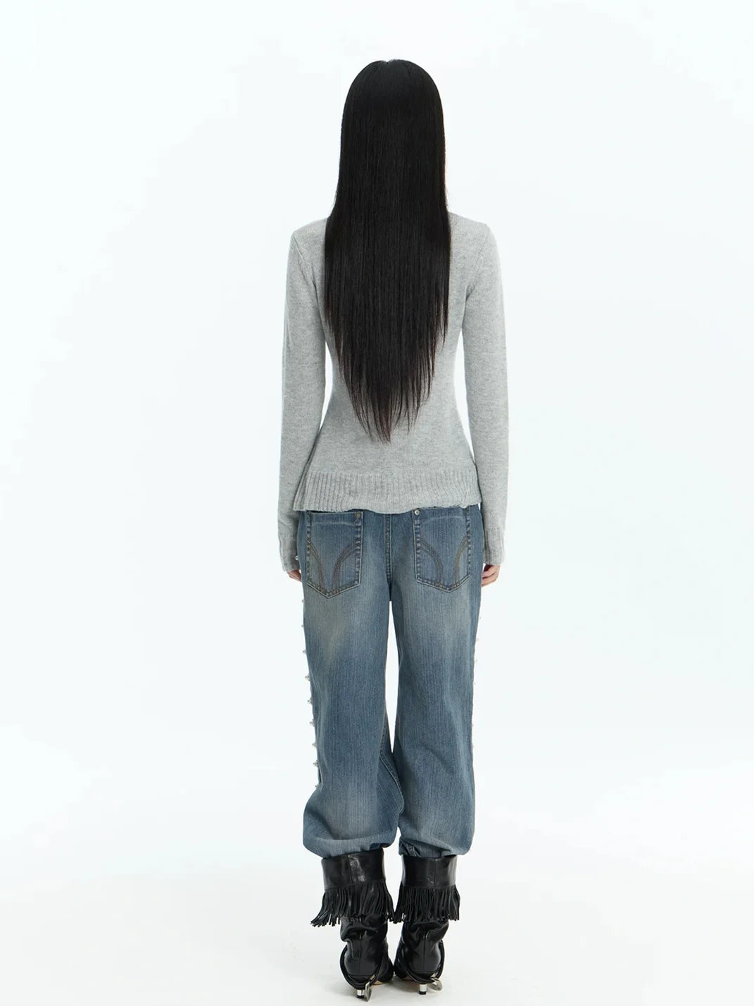FayChui | Printed Slim Fit Cashmere Wool Turtleneck Sweater