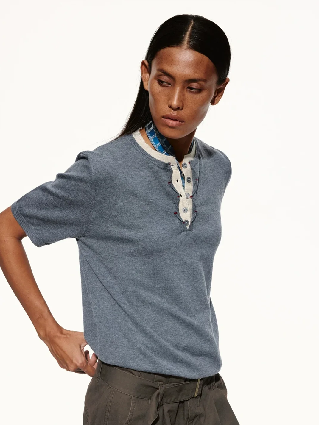 OPENFLY | Short-Sleeve Knit Henley Polo Shirt