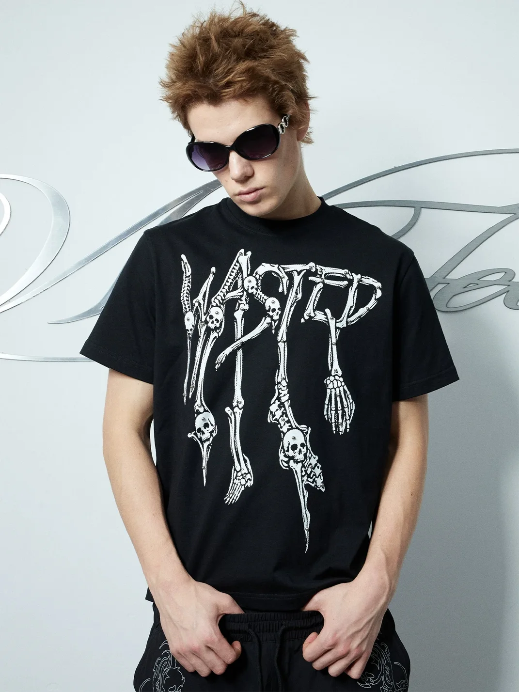 WASTED | Wasted Skull Graphic Oversized T-Shirt
