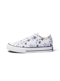 VOWPROGRESS | 1970s Leopard Star Low-Top Platform Canvas Sneakers