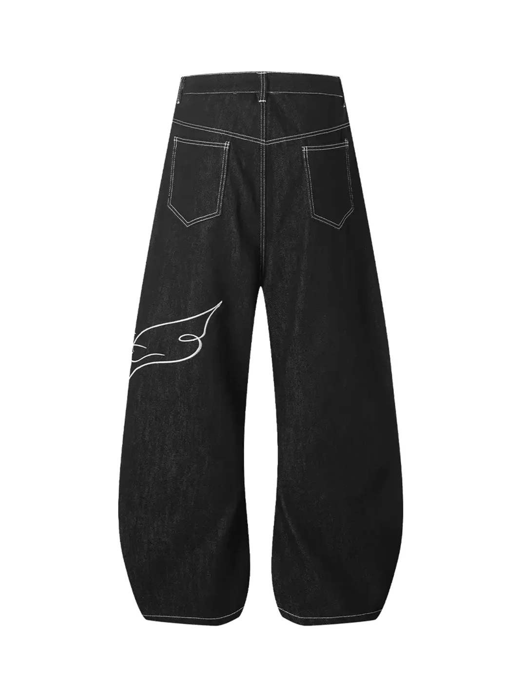 WASTED | Embroidered Scimitar Wide-Leg Jeans