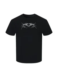 SAXGENWON | Rhinestone Wing Slim Fit Cropped T-Shirt