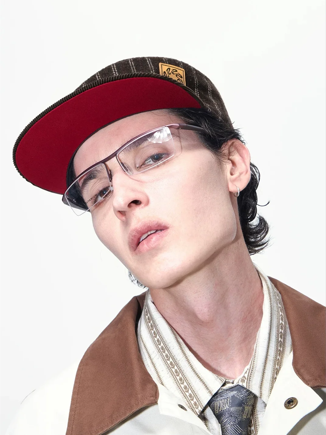 OPENFLY | Vintage Corduroy Striped Embroidered Flat-Brim Cap
