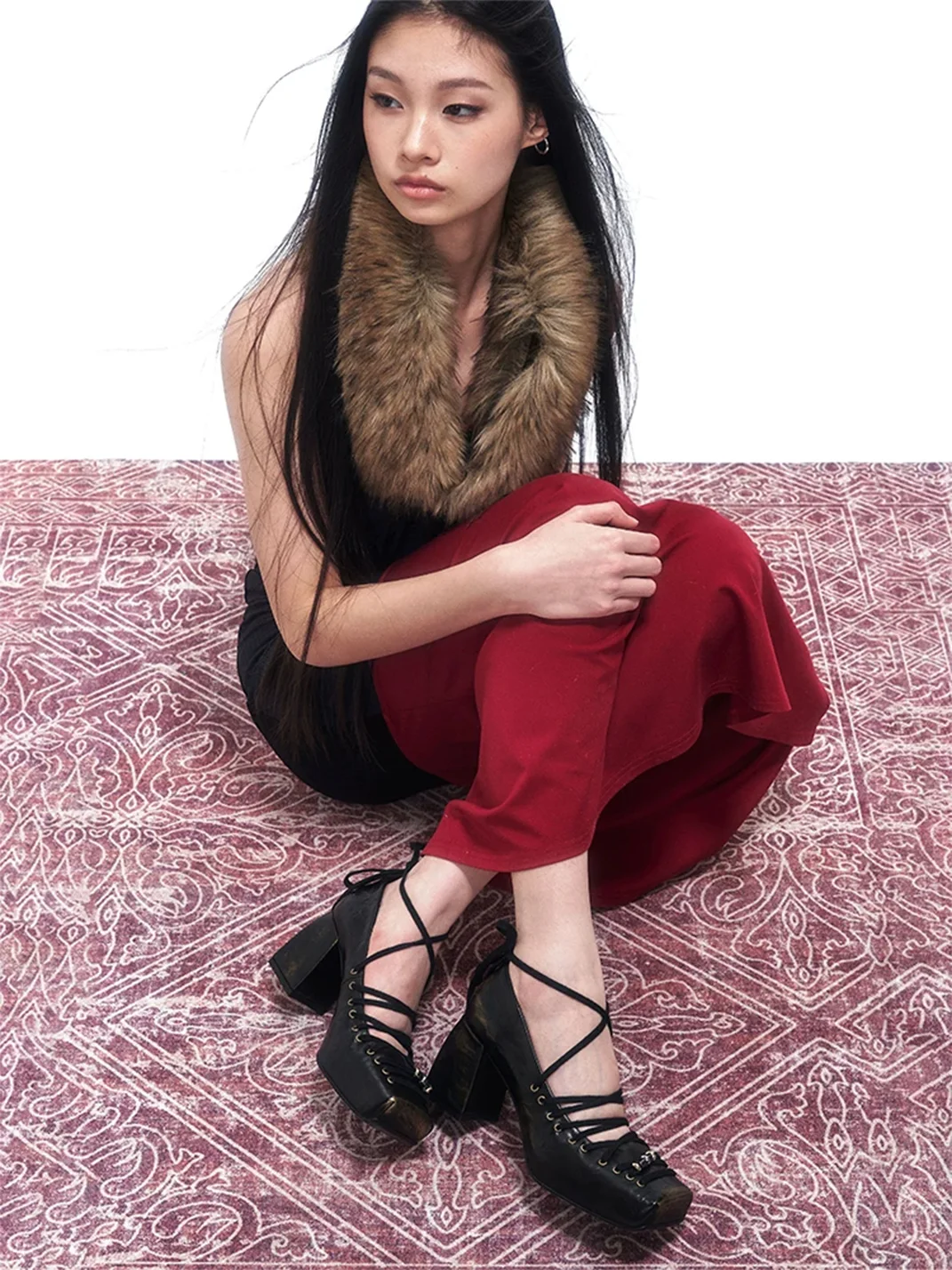 Arcadiagyal | Retro Square Toe Block Heel Shoes