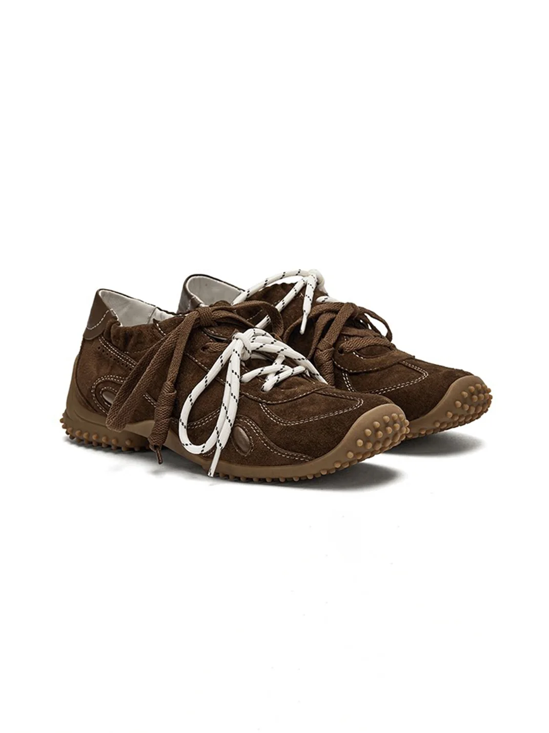 Arcadiagyal | Square Toe Polka Dot Suede Sneakers