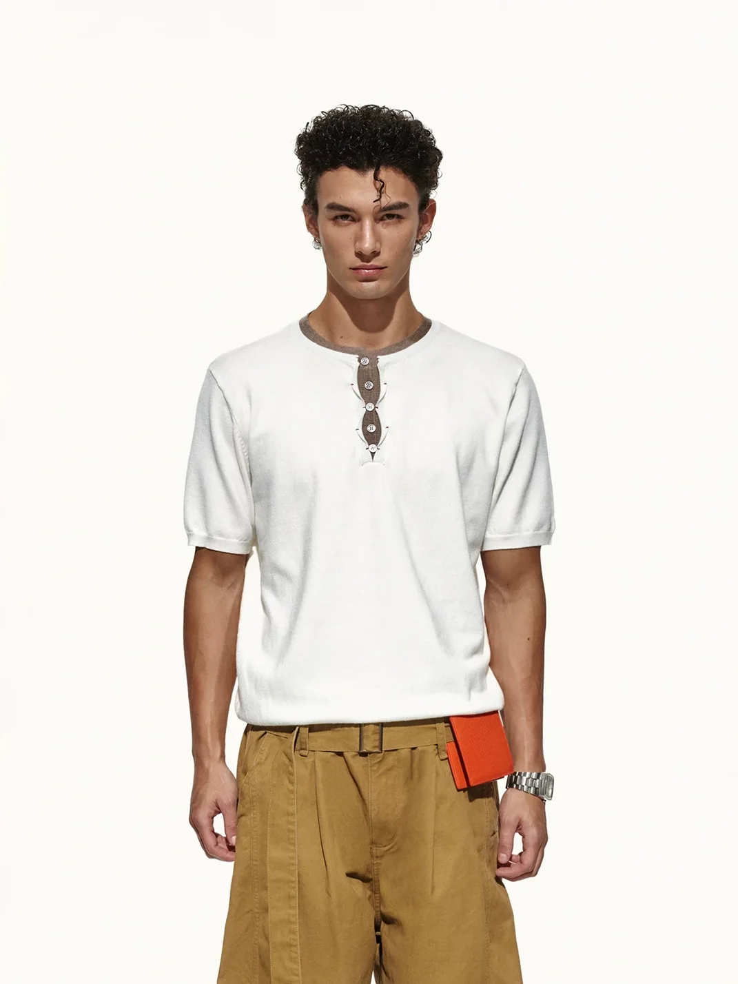 OPENFLY | Short-Sleeve Knit Henley Polo Shirt