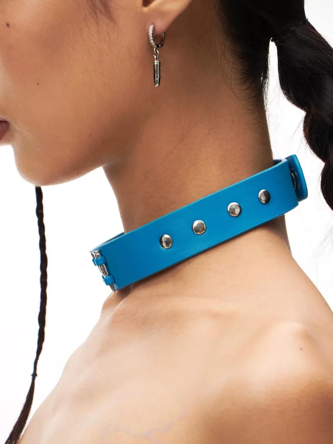 SchwarzGold | Spiked Faux Lambskin Leather Choker