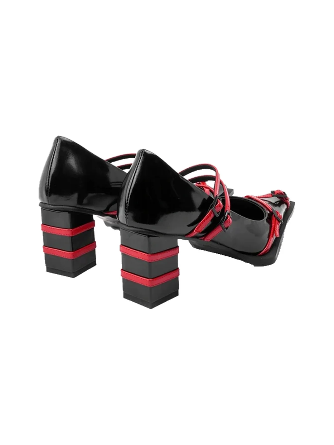 Colorful Bridge | Double-Strap Square-Toe Mary Jane Heels