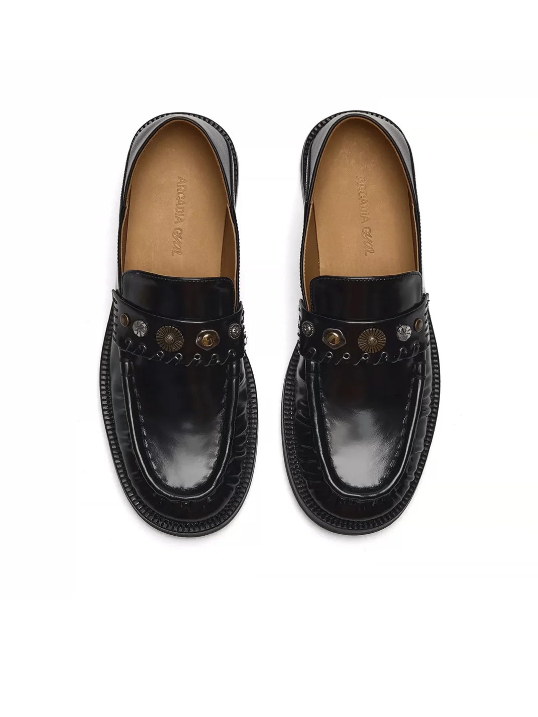 Arcadiagyal | Studded Suede Leather Loafers