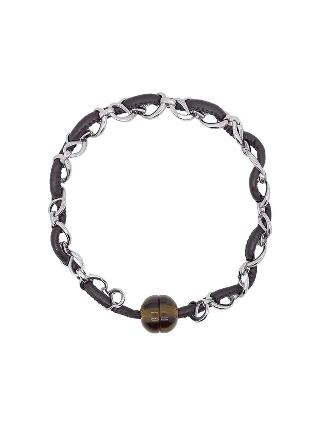 SchwarzGold | Leather Cord Chain Choker Necklace