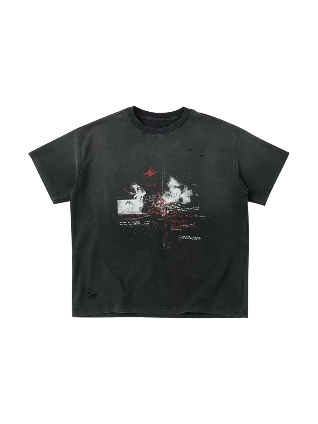SAXGENWON | Distressed Washed Graphic Boxy T-Shirt
