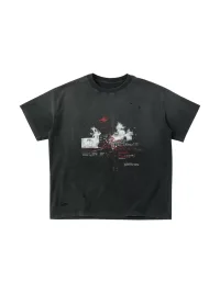 SAXGENWON | Distressed Washed Graphic Boxy T-Shirt