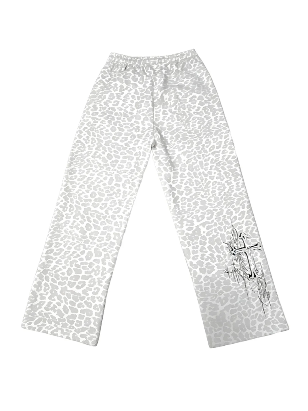 B0RN1NH3LL | Leopard Print Graphic Wide Leg Sweatpants
