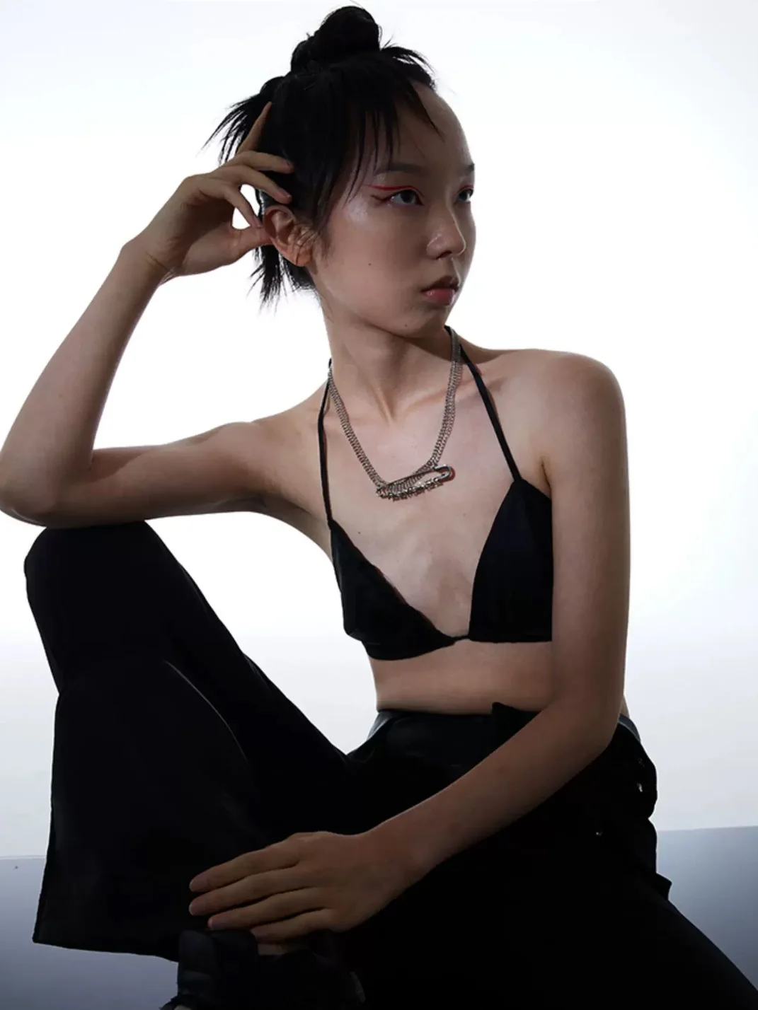 SchwarzGold | Safety Pin Spiral Chain Necklace