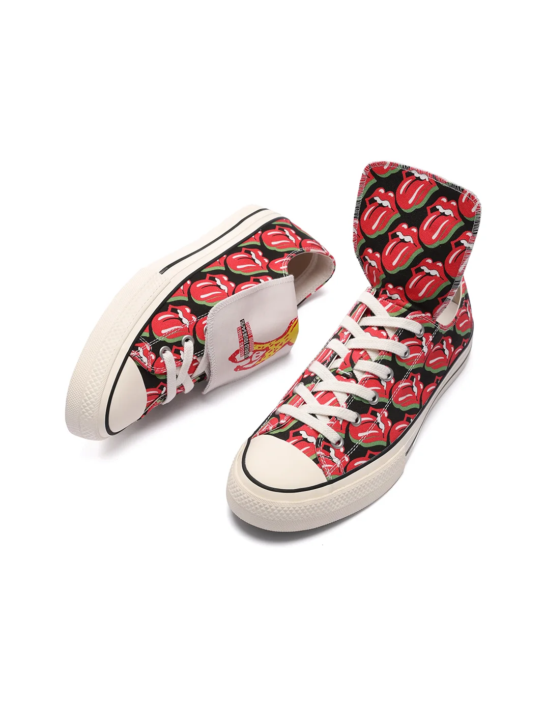 VOWPROGRESS | Tongue And Lips Print Low-Top Canvas Sneakers