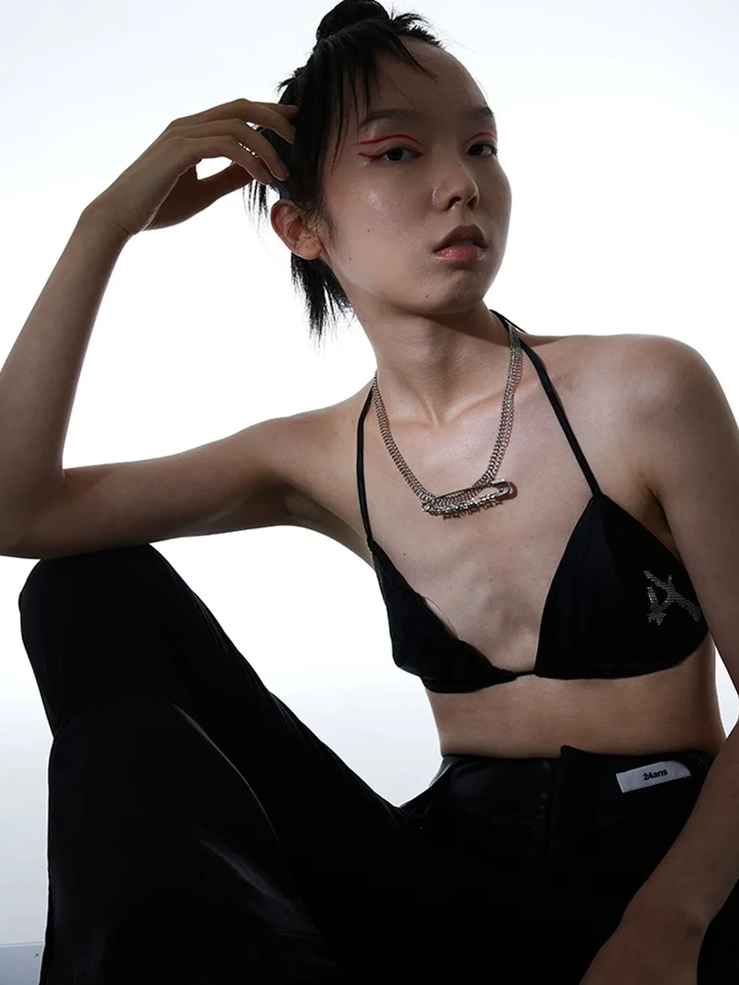 SchwarzGold | Safety Pin Spiral Chain Necklace