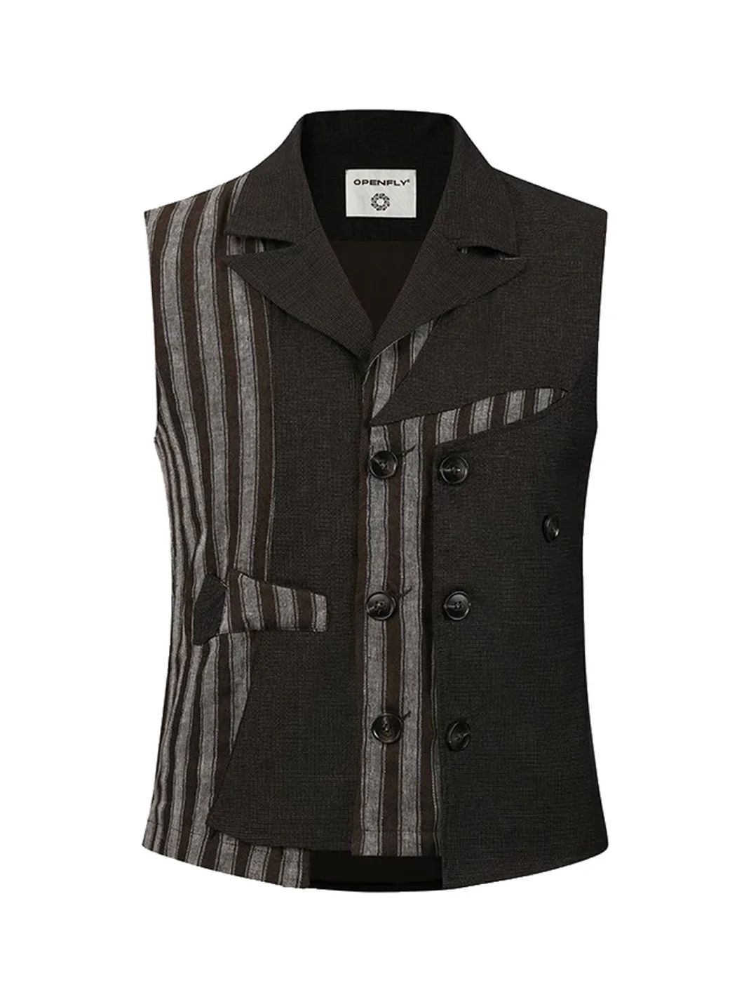 OPENFLY | Striped Double-Breasted Lapel Vest