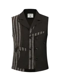OPENFLY | Striped Double-Breasted Lapel Vest