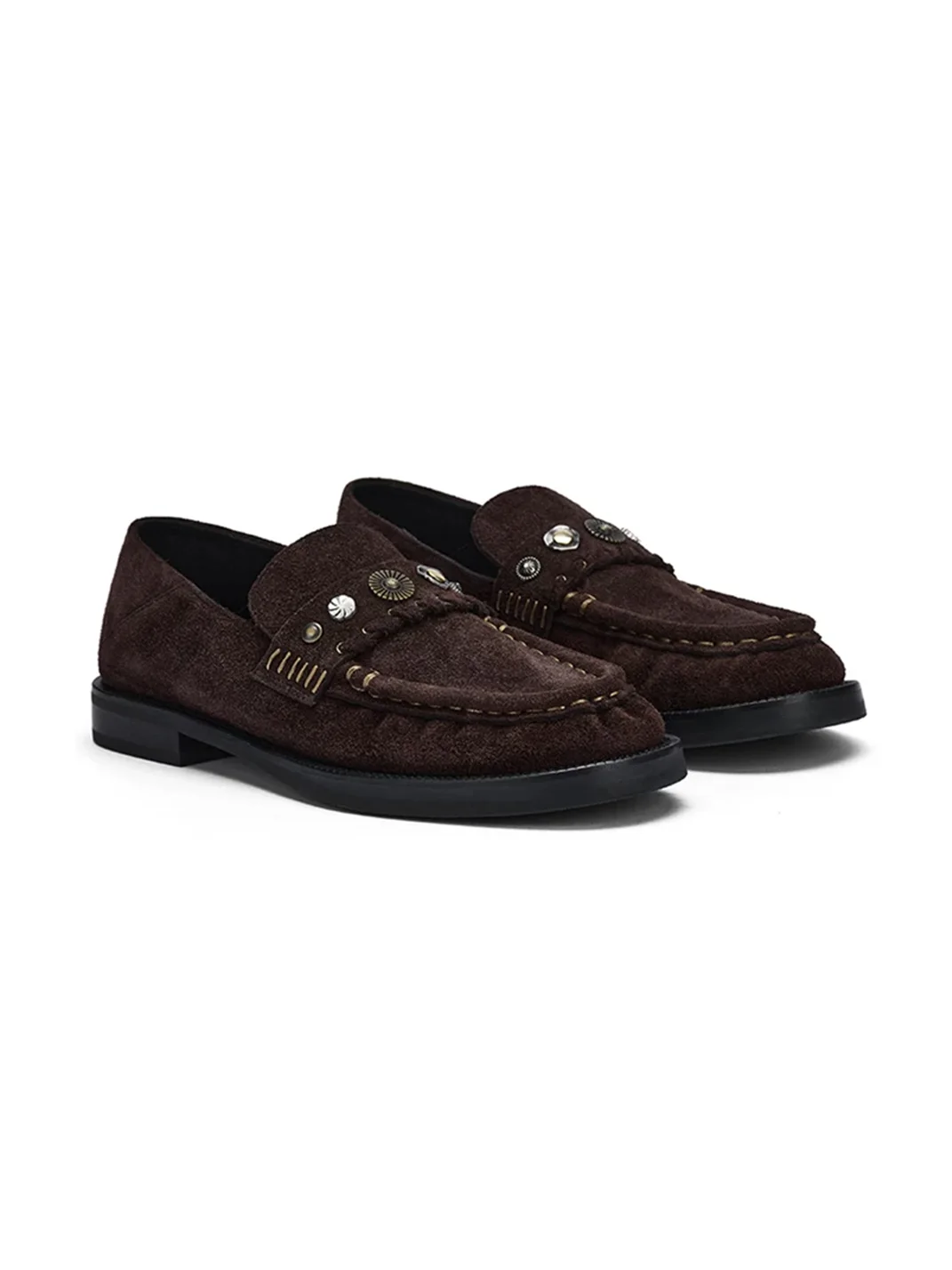 Arcadiagyal | Studded Suede Leather Loafers