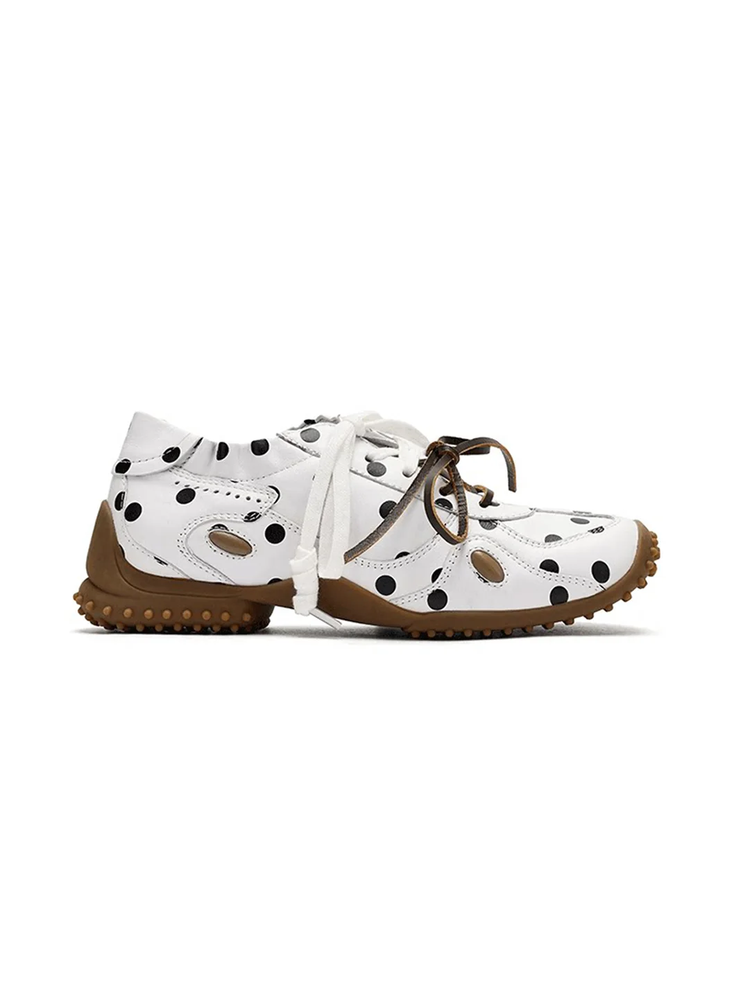 Arcadiagyal | Square Toe Polka Dot Suede Sneakers