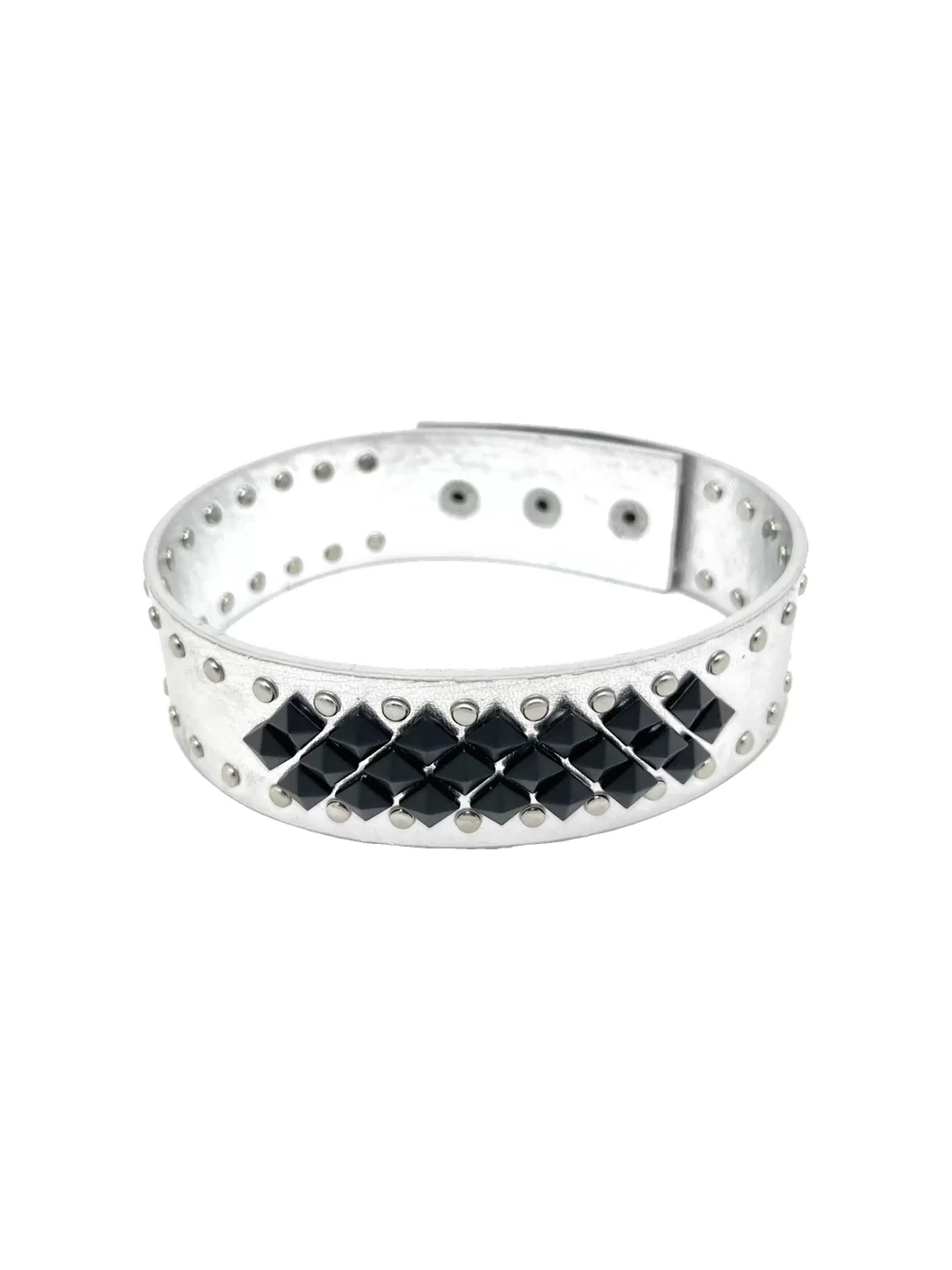 SchwarzGold | Y2K Two-Tone Studded Leather Choker