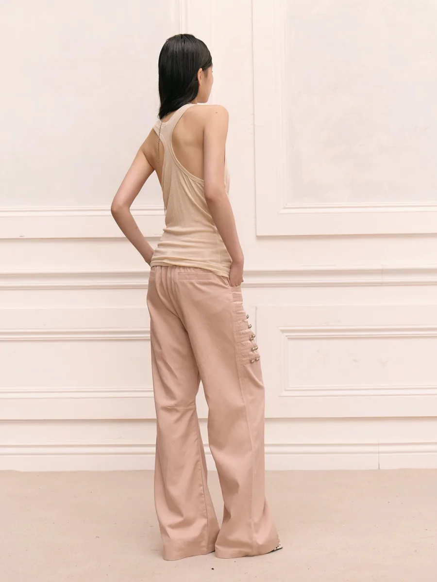 FayChui | Metal Button Wide Leg Pants - 4