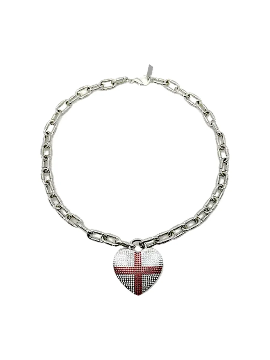 SchwarzGold | American Zircon Cross Heart Pendant Necklace - 3