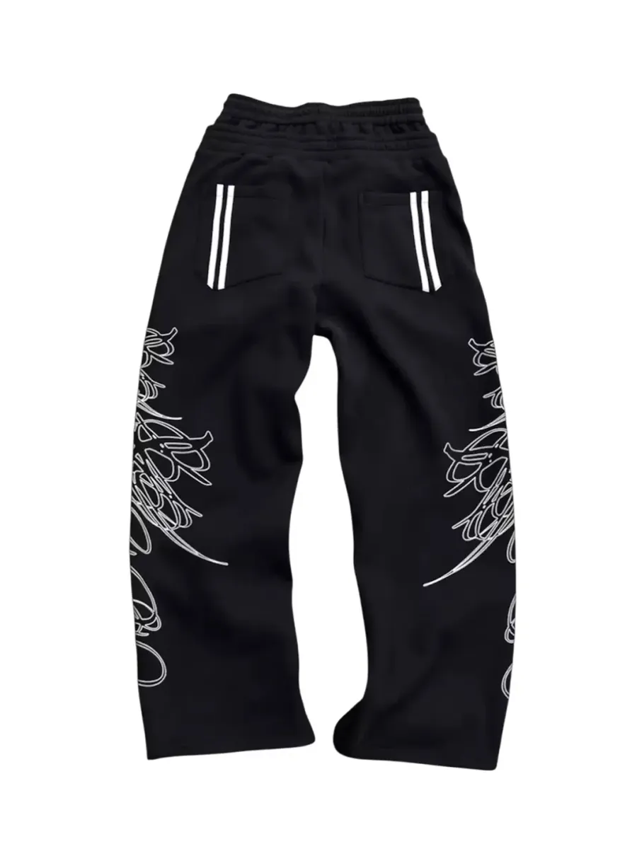 SAXGENWON | Silver Thorn Print Hoodie Sweatpants Set - 4