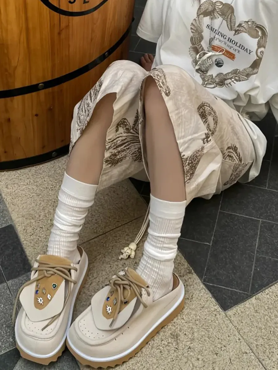ADC | Suede Lace-Up Mule Slippers with Platform Sole - 2
