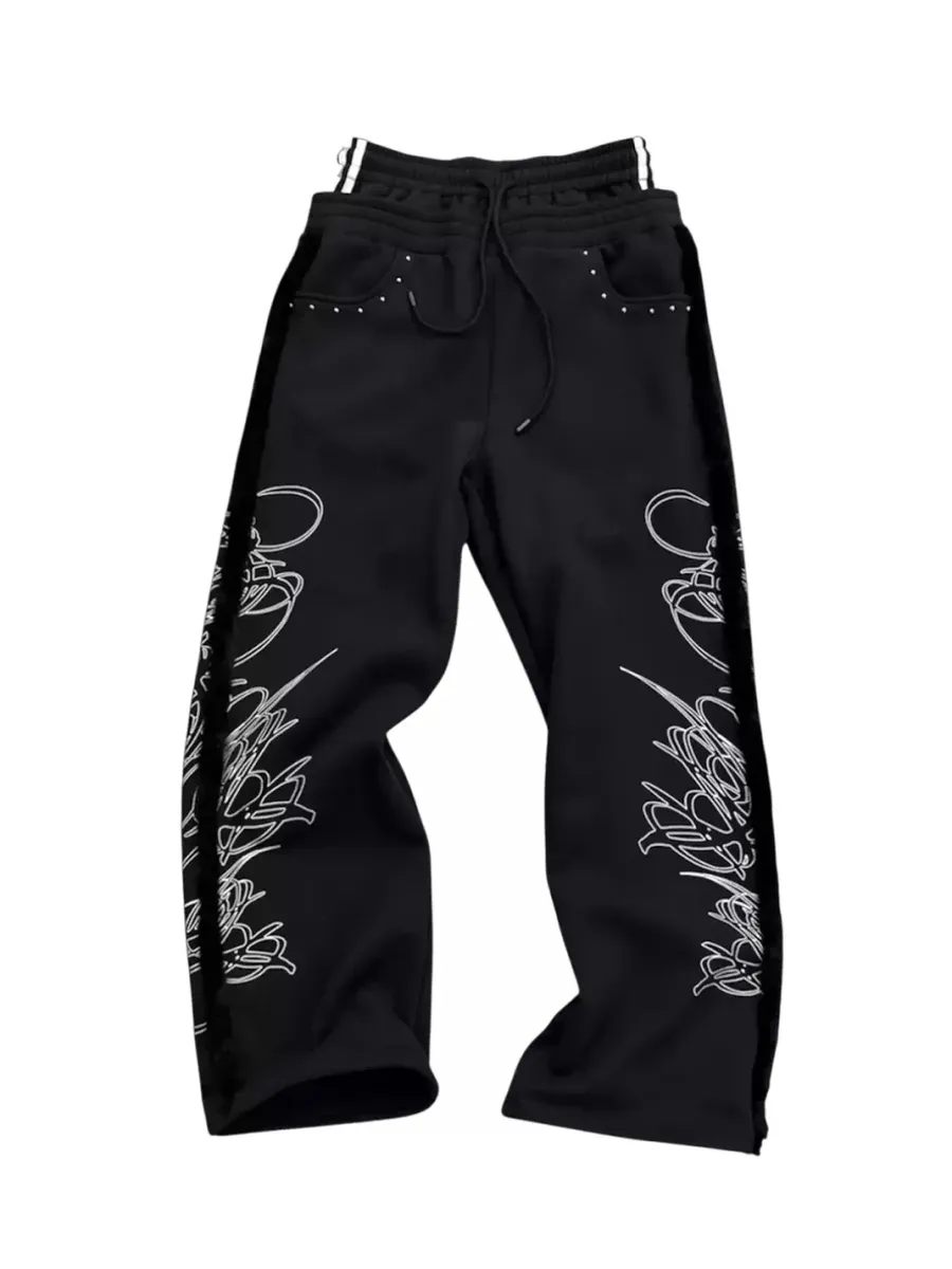 SAXGENWON | Silver Thorn Print Hoodie Sweatpants Set - 3