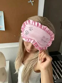 Wolf Grandmother | Rhinestone Ruffle Satin Sleep Mask