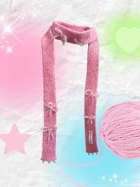 Wolf Grandmother | Y2K Bow Knit Neck Scarf