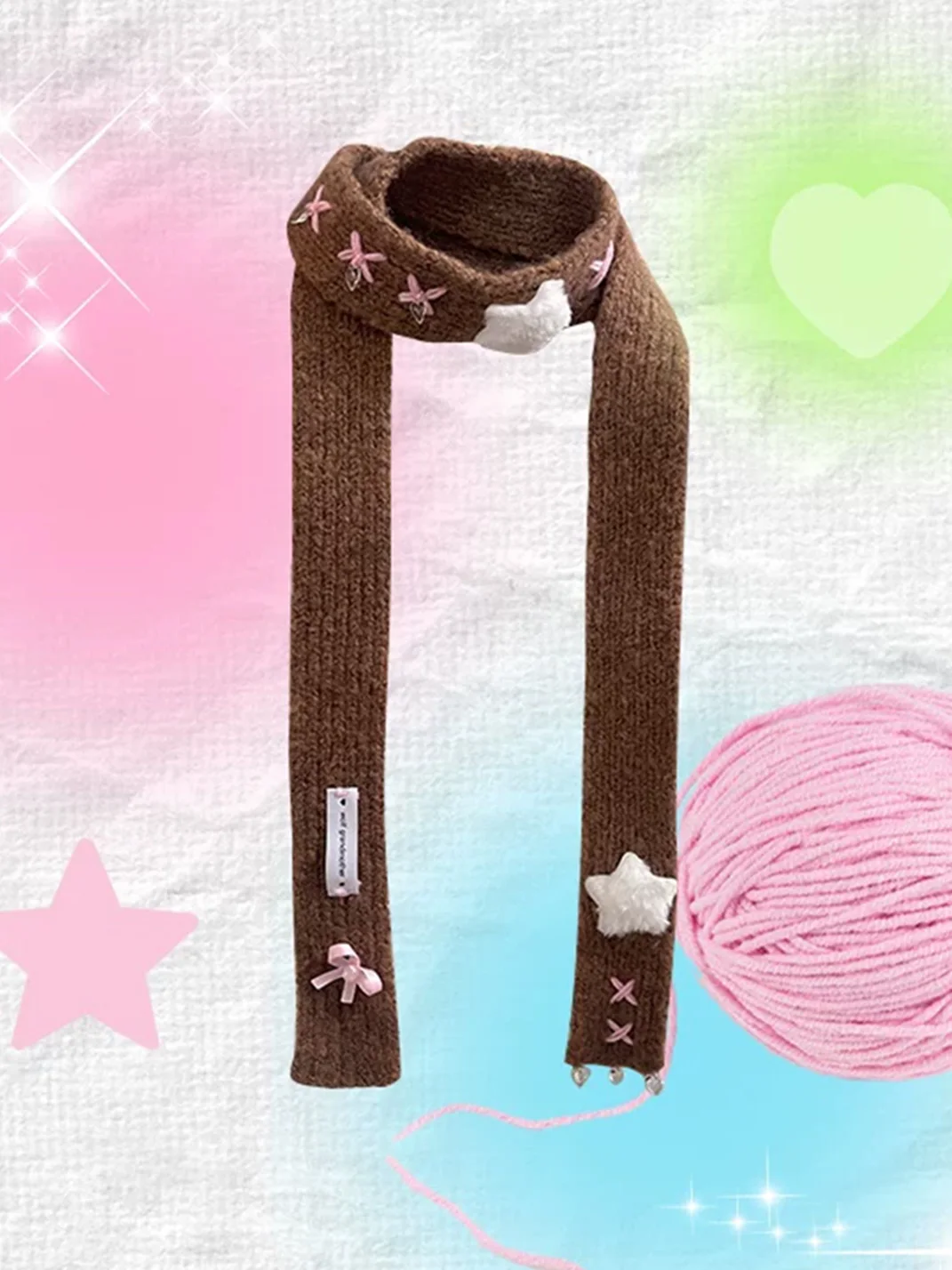 Wolf Grandmother | Y2K Bow Knit Neck Scarf