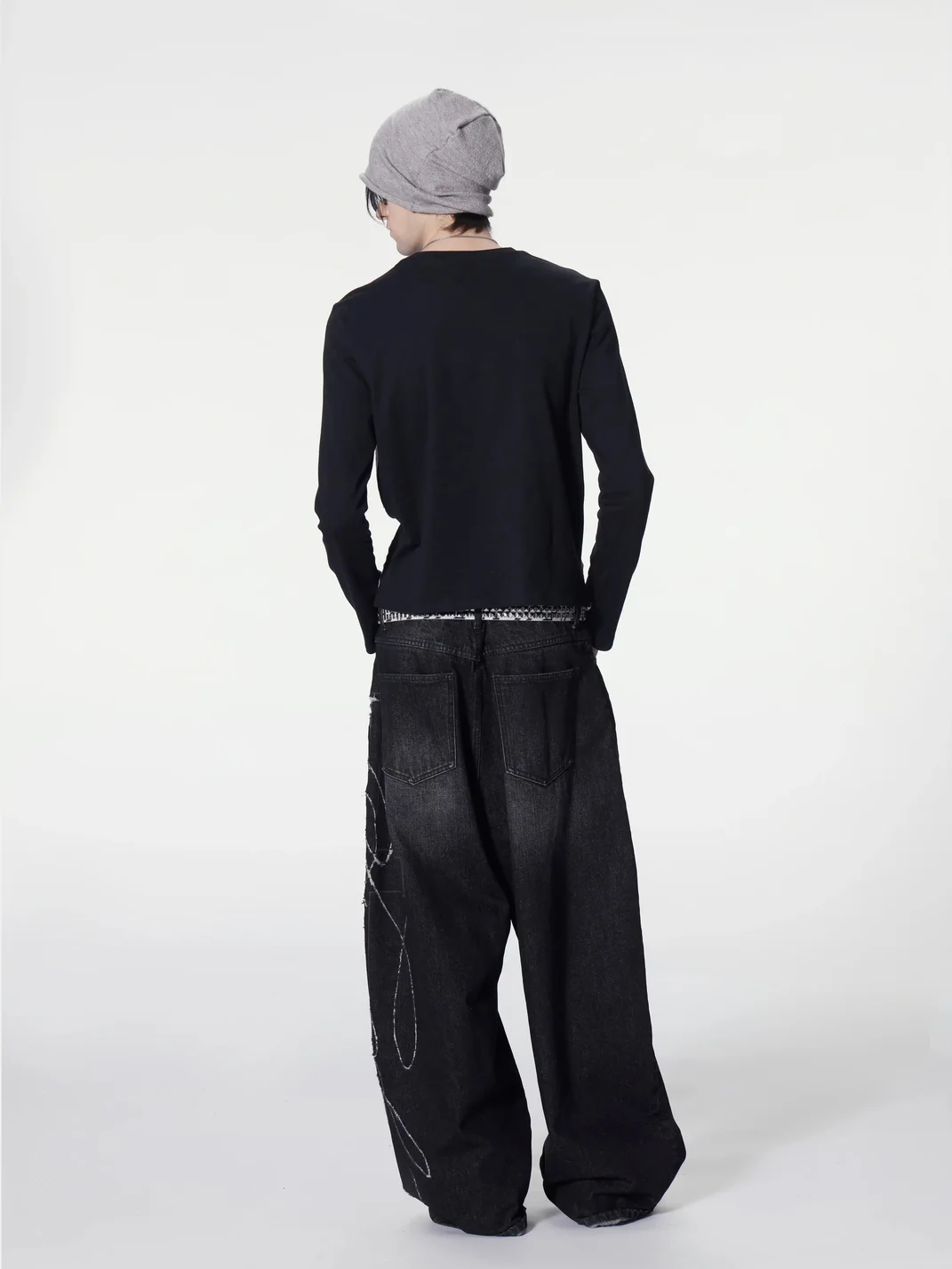 no E mosen | Slim Fit Union Jack Patch Long Sleeve T-Shirt