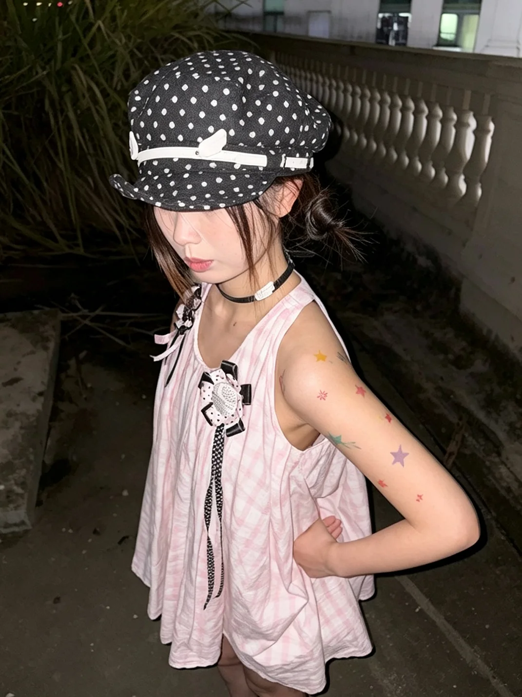 Wolf Grandmother | Wing Detail Polka Dot Newsboy Cap