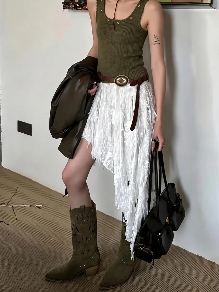In lucky | Embroidered Cutout Western Tall Boots - 2